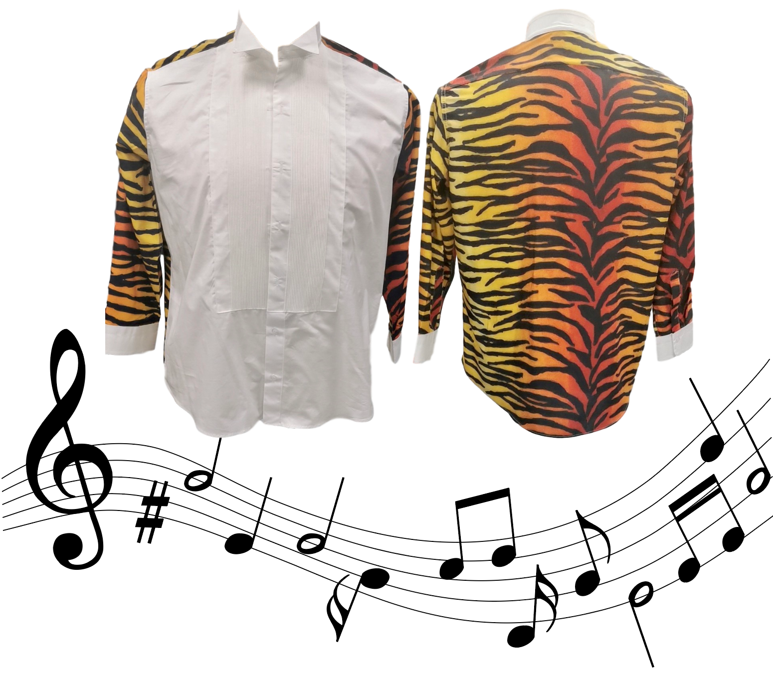 Lapel Men's Shirt Novelty HD Printing Tiger Long Sleeve Shirt