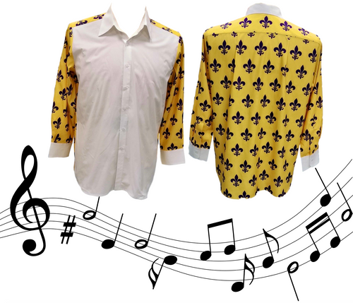 CUSTOM Purple/Gold Fleur de Lis Suit Shirt